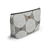 Lace Hexagon Accessory Pouch w T-bottom in Gray